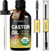 Picture of Organic Cold Pressed Castor Oil USDA Certified Eyelash and Hair Growth Serum, Hexane-Free, Conditions and Stimulates Growth for Lashes, Brows and Hair