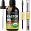 Picture of Organic Cold Pressed Castor Oil USDA Certified Eyelash and Hair Growth Serum, Hexane-Free, Conditions and Stimulates Growth for Lashes, Brows and Hair