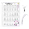 Picture of NAGARAKU Premade Fans Eyelash Extensions 320 Fans 4D Volume 0.07mm C curl 9-14mm Mix Tray Sharp Narrow Stem Clusters Thin Pointy Base Russian Pre Fanned Fluffy Matte Black