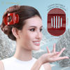 Picture of RC ROCHE ORNAMENT 6 Pcs Womens Square Strong Grip Secure Hold Inner Teeth Styling Plastic Comfortable Curve No Slip Beauty Accessory Girls Ladies Claw Clamp Clip, Medium Classic