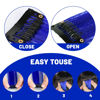 Picture of TOFAFA 22 inch Colored Hair Extensions, Colorful Party Highlights Clip in Synthetic Hair Extensions for Girls Women Kids Favor Gift (10 PCS Blue)