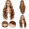 Picture of Aaliweya Highlight Lace Front Wigs Human Hair 4/27 Ombre 13x4 Body Wave Lace Frontal Wig for Women 180% Density Glueless Honey Blonde Wig Full and Thick Super Soft 26 inch