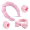 Picture of ATROCH Puffy Spa Headband & Skincare Headbands for Women Makeup,Terry Cloth Towel Head Band for Skin Care,Sponge Make Up Hair Band for Girls,Face Wash Wristband Scrunchies Set 4 Pcs