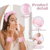 Picture of ATROCH Puffy Spa Headband & Skincare Headbands for Women Makeup,Terry Cloth Towel Head Band for Skin Care,Sponge Make Up Hair Band for Girls,Face Wash Wristband Scrunchies Set 4 Pcs