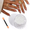 Picture of Saviland White Pearl Chrome Nail Powder: 1g Metallic Mirror Effect Chrome Powder for Nails Aurora Mermaid Chrome Nail Powder for Gel Polish Nail Art Decoration Pearl Glitter Pigment Dust Kit Home DIY