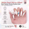 Picture of Saviland White Pearl Chrome Nail Powder: 1g Metallic Mirror Effect Chrome Powder for Nails Aurora Mermaid Chrome Nail Powder for Gel Polish Nail Art Decoration Pearl Glitter Pigment Dust Kit Home DIY