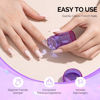 Picture of MelodySusie French Nail Stamper, Nail Stamper Kit, Silicone Nail Stamp, Long and Short Stampers with Scrapers, 4PCS Nail Stamper Tool for French Manicure DIY Home Nail Design Salon, Purple