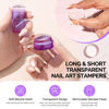 Picture of MelodySusie French Nail Stamper, Nail Stamper Kit, Silicone Nail Stamp, Long and Short Stampers with Scrapers, 4PCS Nail Stamper Tool for French Manicure DIY Home Nail Design Salon, Purple