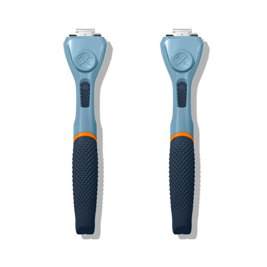 Picture of Dollar Shave Club | Razor Handle (2 Pack) Blue | Replacement Razor Blade Handles