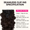 Picture of Lashey Seamless Clip in Hair Extensions Human Hair #2 Dark Brown Body Wave Clip in Hair Extensions Real Human Hair 7pcs 110g 22 Inch PU Weft Natural Hair Extensions for Women