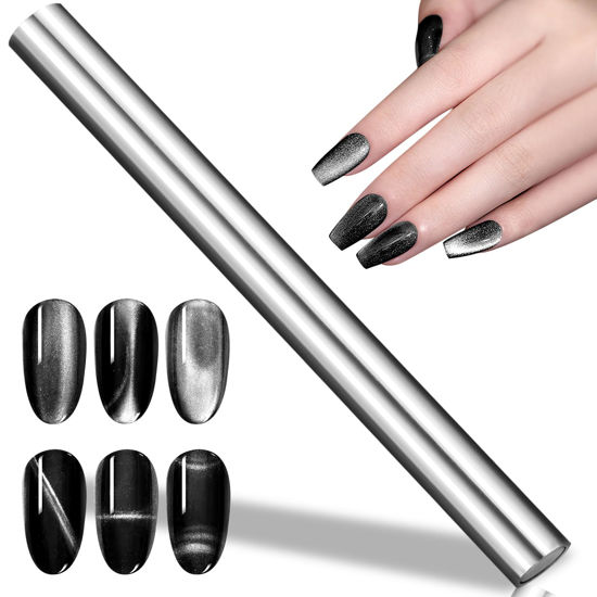 Picture of vnjaoi Nail Magnet Tool,Super Long Double-head Nail Magnet Pens Magnet Stick 3D Magnetic Cat Eye Gel Polish Nail Art, for DIY 3d Magnetic, Salon, Studio or Home