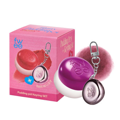 Picture of fwee Lip&Cheek Blurry Pudding Pot + Pendant Keyring | Boss | Random Colored Keyring | Makeup Blush, Buildable Lightweight, Multi-Use Soft Matte Finish | 5g