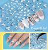 Picture of Teenitor 12 Sheets Nail Art Sticker Self-Adhesive, Flower Nail Stickers 5D Embossed Nail Decals, 5 Boxes Nail Art Glitter Sequins Flakes, Nail Art Design Tools Self Adhesive Nail Art Supplies