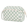 Picture of Narwey Checkered Makeup Bag Women Wide-open Make up Bag Travel Cosmetic Bag Organizer Toiletry Bag for Cosmetics Toiletries Accessories (Mint Green Checkerboard)