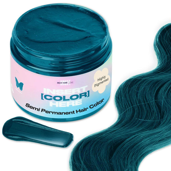Picture of INH Semi Permanent Hair Color | Color Depositing Conditioner, Aquamarine Hair Dye | No Bleach No Peroxide Temporary Blue Green Tint for Women, Men | Vegan, Ammonia Free, Sulfate Free, Ready to Use 6oz