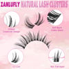 Picture of Lash Clusters Kit Cat Eye Wispy Eyelash Extension Kit Manga LC Individual Lashes Natural Fox Eye Eyelash Clusters Lash Extension with Lash Bond and Seal Lash Applicator,2Lash Brush (120Pcs,9-15MM)