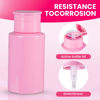 Picture of YAMYONE 2 Pack Pink Push Down Pump Dispenser - Nail Polish Remover Pump Empty Refillable Bottle Containers for Makeup Remover Micellar Water Facial Toner, 200ml 6.7oz