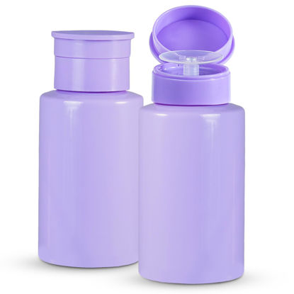 Picture of Push Down Pump Dispenser Bottles: Refillable Liquid Containers for Alcohol, Nail Polish Makeup Remover, Salon, Hospital, Travel Use