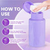 Picture of Push Down Pump Dispenser Bottles: Refillable Liquid Containers for Alcohol, Nail Polish Makeup Remover, Salon, Hospital, Travel Use