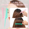 Picture of 2 Pack Rat Tail Combs for Women Fine Tooth Comb Parting Tip Carbon Fiber Root Teasing Anti Static Heat Resistant Adding Volume Evening Hair Styling (Pink, Green)