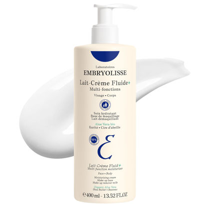 Picture of Embryolisse Lait Creme Fluid+ Face & Body Cream. Natural Lightweight Moisturizer for All Skin Types. Hydrating Lotion with Shea Butter & Aloe Vera, 13.52 Fl Oz