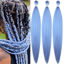 Picture of Sky Blue Braiding Hair Pre Stretched Braid in Hair Extensions for Girls