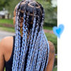Picture of Sky Blue Braiding Hair Pre Stretched Braid in Hair Extensions for Girls