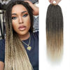 Picture of NAYOO Small Crochet Hair Senegalese Twist, 18 Inch 8 Packs Ombre Crochet Braids Hair, 35 Strands/Pack Crochet Twist Hot Water Setting, Pre-Lopped Twist Crochet Hair for Black Women(18 Inch, 1B/27/613)
