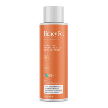 Picture of The Honey Pot Company - Body Wash for Women - Grapefruit Ylang Ylang Hydrating Body Cleanser - Moisturize & Cleanse Skin - Free of Parabens & Sulfates - 15 Fl. Oz