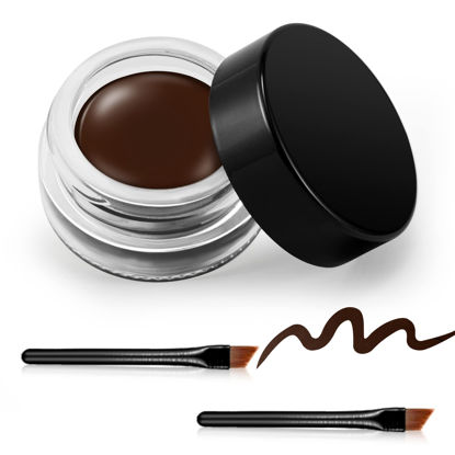 Picture of Erinde Brown Gel Eyeliner, Waterproof Long Lasting Cream Eyeliner Gel, High-Intensity Pigments Smudge-Proof Eye Liner Makeup, Water-Resistant Eyeliner with 2PCS Eyeliner Brushes 06# Brown
