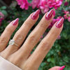 Picture of Hot Pink Chrome Press on Nails Medium Almond, KQueenest Iridescent Stiletto Fake Acrylic Nails With Holographic Mirror Effect Pearlescent Medium Glue on Nails False Nails Press ons for Daily Wear