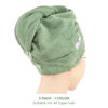 Picture of American Soft Linen 100% Cotton Hair Towels for Women, Head Towel Cap, Cotton Hair Turban Towel Wrap for Long Curly Anti Frizz Hair, Soft and Absorbent Cotton Hair Towels 2 Pack, Sage Green