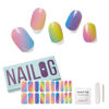 Picture of NAILOG Semi Cured Gel Nail Strips for Spring (20 Extra Long Polish Stickers/Wraps) │ Glossy & Long Lasting Soft Gel Finishing (Rainbow)