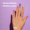 Picture of NAILOG Semi Cured Gel Nail Strips for Spring (20 Extra Long Polish Stickers/Wraps) │ Glossy & Long Lasting Soft Gel Finishing (Rainbow)