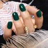 Picture of Green Press on Nails Short Square Fake Nails Dark Green False Nails Solid Color Acrylic Nails Press ons Full Cover Glossy Glue on Nails Artificial Nails Stick to Nails for Women Decorations 24 Pcs