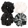 Picture of Scrunchies Hair Ties for Women - Big Silk Satin Scrunchie Exra Large Jumbo Gaint Oversized Pact of 4 Scrunchy for Curl Thick Hair Ligas Para el Cabello De Mujer Decoration Hair Accessories Gift