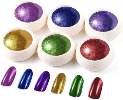Picture of BISHENGYF Red Chrome Nail Powder - Christmas Chrome Nail Powder Shiny Glitter Green Chrome Powder with Magic Mirror Effect for Nail Art Decoration