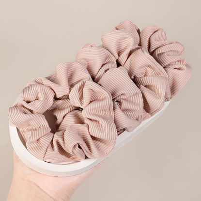 Picture of Hair Scrunchies for Women - Hair Ties No Damage Both for Thick Hair or Thin Hair Curl Hair No Crease Pink Scrunchies Ponytail Holder No Hurt Your Hair