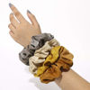 Picture of Silk Satin Scrunchies Women Hair Ties - Ivyu Big Scrunchy Ponytail Holder No Crease Hair Bands Soft Elastic No Hurt Your Hair for Vsco Girl Women Beige Gray Dard Yellow Light Yellow