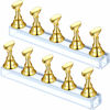 Picture of Blulu 2 Sets Acrylic Nail Display Stand Magnetic Press on Nails Practice Holder Stand DIY Painting Fingernail Stand for False Fingernail Manicure Tool Home Salon Use(Gold)