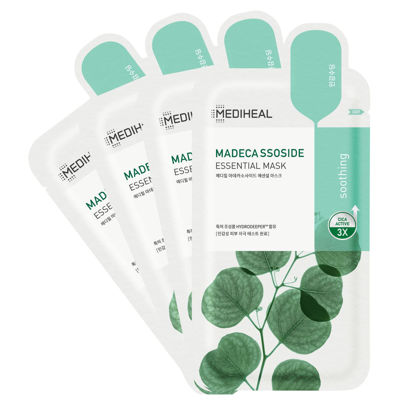 Picture of Mediheal Best Korean Sheet Mask - Madecassoside Essential Face Mask 4 Sheets For Sensitive Blemish Prone All Skin Types Hydrating Moisturizing Calming Soothing