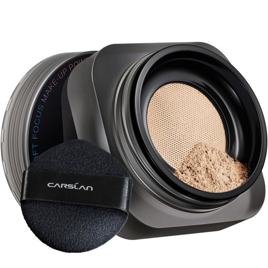 Picture of CARSLAN Soft Focus Loose Setting Powder, Waterproof, Matte, Oil Control, Shine Free, Talc-Free Face Powder Makeup, 24H Longwear Finishing Powder, N01 Natural for Medium & Tan