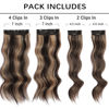 Picture of Vigorous Clip in Hair Extensions 20 Inch Brown mix Blonde Long Hair Extensions Clip Ins 4PCS Soft Synthetic Hairpieces for Women