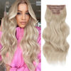 Picture of Vigorous Clip in Hair Extensions 20Inch Blonde Hair Extensions Clip Ins 4Pcs Long Wavy Soft Synthetic Hairpieces for Women