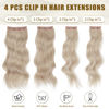 Picture of Vigorous Clip in Hair Extensions 20Inch Blonde Hair Extensions Clip Ins 4Pcs Long Wavy Soft Synthetic Hairpieces for Women