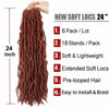 Picture of 6 Packs Soft Locs Crochet Hair Pre Looped 24 Inch Faux Locs Crochet Braids Goddess Locs Dreadlocs Synthetic Hair For Black Women (24 Inch 6PACK 350#)