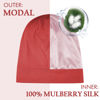 Picture of OLESILK 100% Mulberry Silk Bonnet for Sleeping Women, Silk Hair Wrap for Sleeping, Silk Sleep Bonnet for Women&Men, Real Silk, Not Satin, Red