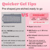 Picture of 600Pcs Extra Short XXS Square Gel Nail Tips,SINOKAME Small Petite Pre-etched Full Cover Fake Nails for Short Regular Nail Beds, Extra Short Squoval Clear Press on Glue on Acrylic Nails Extension