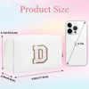 Picture of Glitter Initial Letter Makeup Bag, Small Personalized Sequins Letters PU Leather Cosmetic Bag Portable Waterproof Makeup Zipper Pouch, Shine Handbag Organizer Travel Bag Gifts for Women&Girls(White-D)