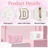 Picture of Glitter Initial Letter Makeup Bag, Small Personalized Sequins Letters PU Leather Cosmetic Bag Portable Waterproof Makeup Zipper Pouch, Shine Handbag Organizer Travel Bag Gifts for Women&Girls(White-D)